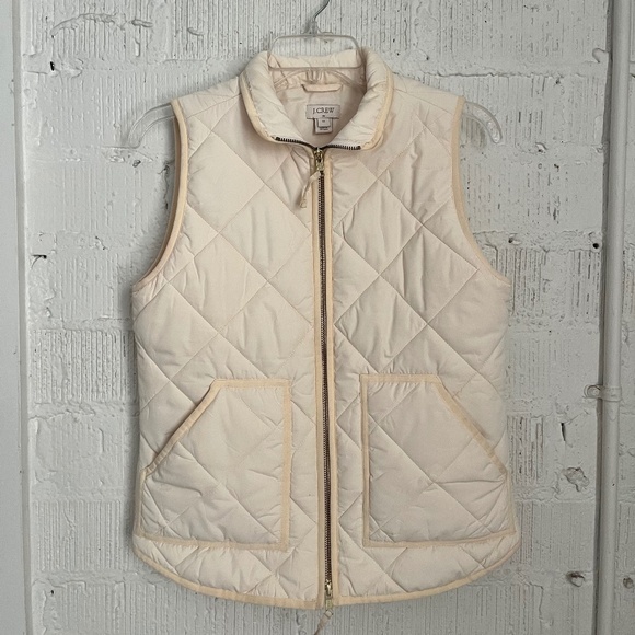 J Crew Puffer Vest Cream XS - Picture 1 of 3